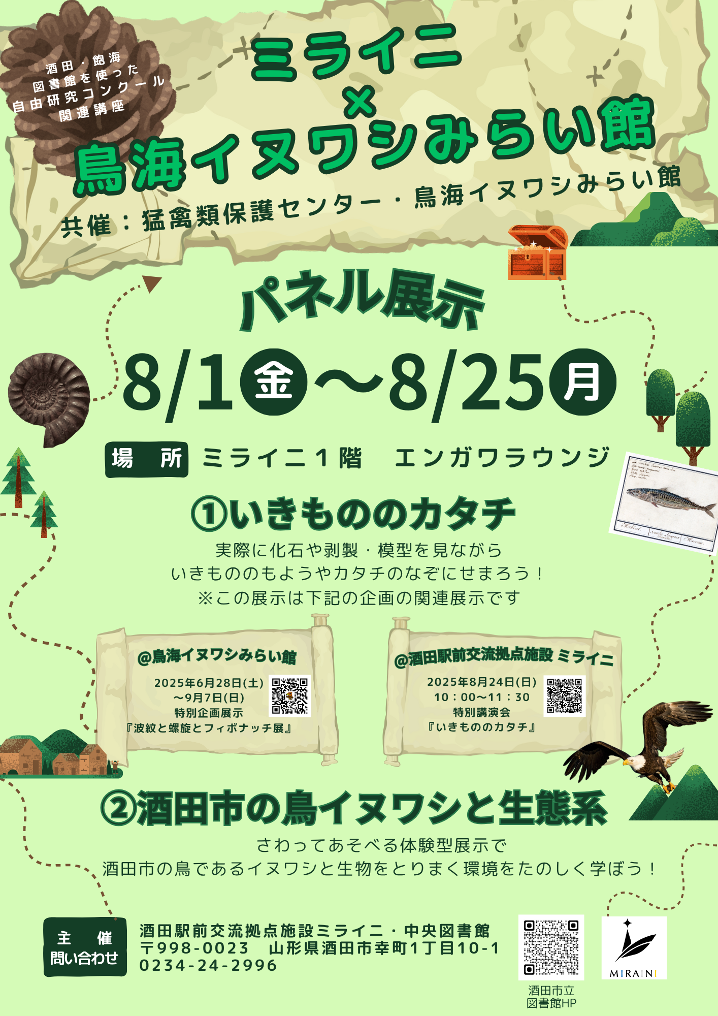 20250801ミライニ×鳥海イヌワシみらい館展示