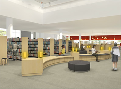 酒田市立中央図書館館内のイメージ画像